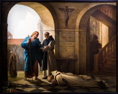 Empfang eines Fremden bei den Trappisten von Jules Joseph Dauban