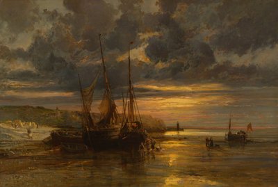 Gestrandete Fischerboote von Jules Achille Noel