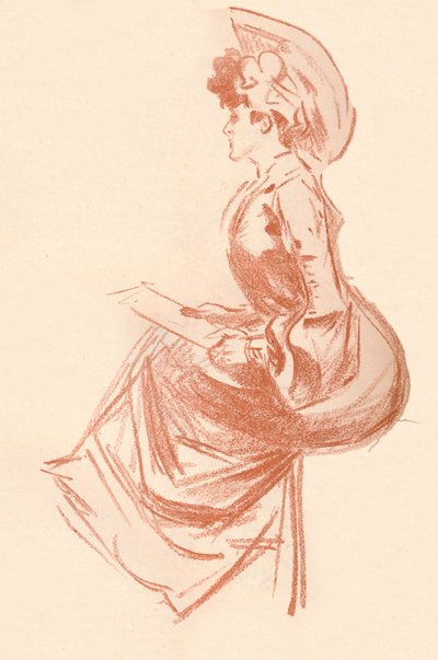 Zeichnung in Rötel, ca. 1900 1903-1904 von Jules Cheret