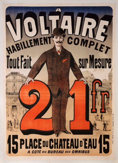 Plakatwerbung für "A Voltaire", ca. 1877 von Jules Cheret