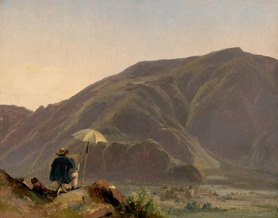 Ansicht von Bozen mit einem Maler von Jules Coignet