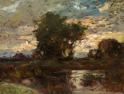 Abendhimmel über stehendem Gewässer von Jules Louis Dupré