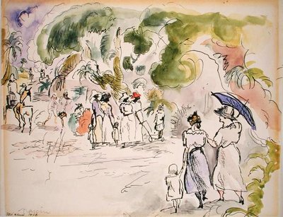 Figuren in Landschaft von Jules Pascin