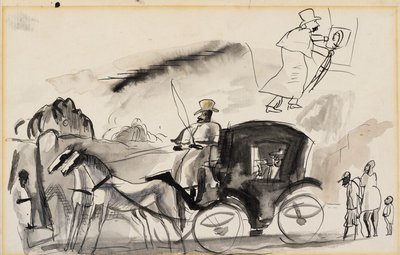 Figuren mit Kutsche von Jules Pascin