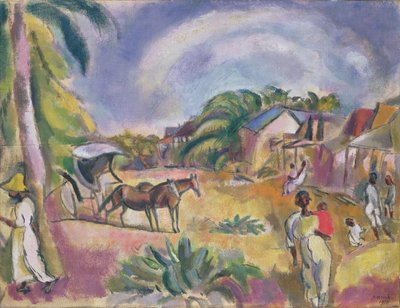 Landschaft mit Figuren und Kutsche, 1915 von Jules Pascin