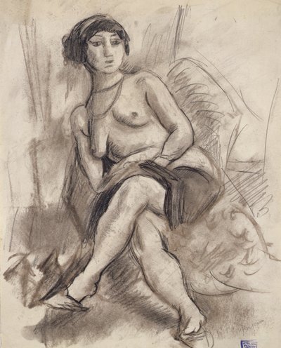 Sitzendes Aktmodell von Jules Pascin