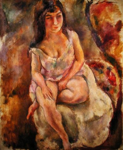 Sitzender Halbakt von Jules Pascin