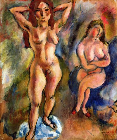 Zwei Akte: Einer stehend, einer sitzend von Jules Pascin