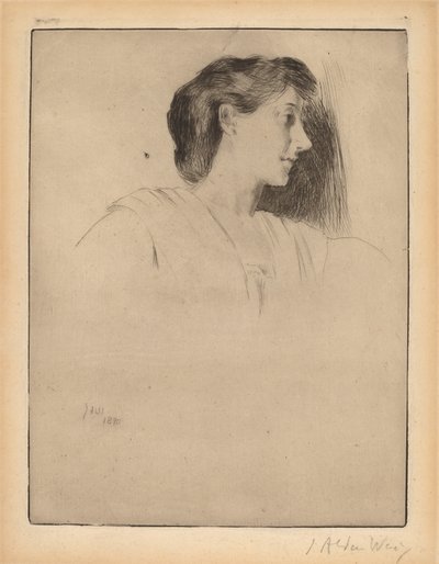 Profilkopf einer Frau von Julian Alden Weir