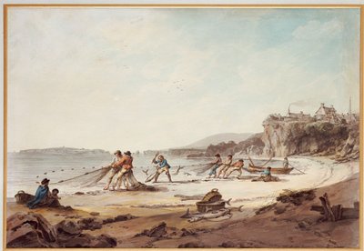 Ein Zugnetz in Tenby, 1795 von Julius Caesar Ibbetson