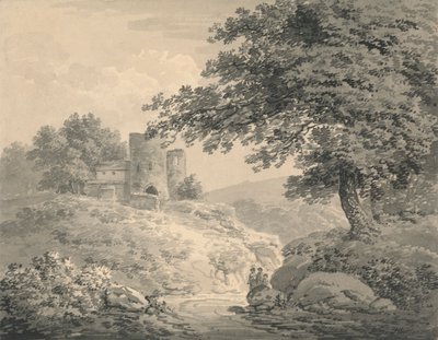 Landschaft mit einem zerstörten Turm von Julius Caesar Ibbetson