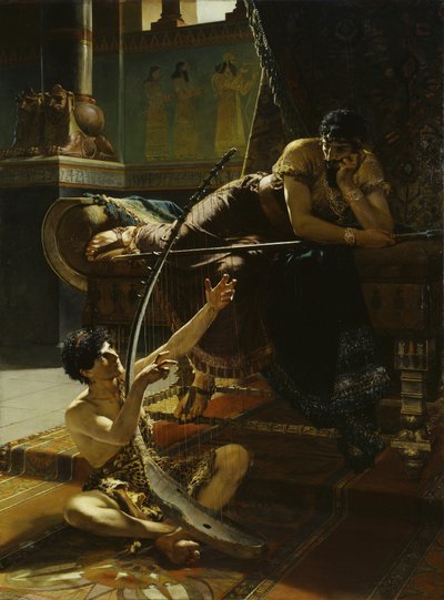 David und Saul, 1885 von Julius Kronberg