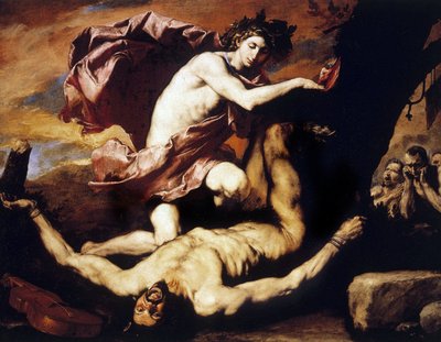 Apollo und Marsyas von Jusepe de Ribera