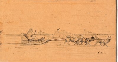 Schlittenfahrt zwischen Eisbergen von Kaarale Andreassen