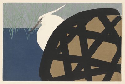 Weißer Reiher, 1909 (Holzschnitt) von Kamisaka Sekka