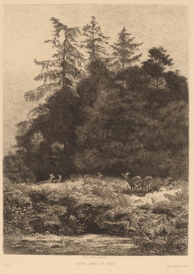 Hirsche in einem Park von Karl Bodmer