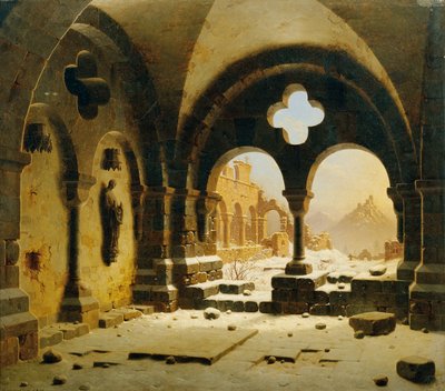Klosterruine im Winter von Carl Georg Adolph Hasenpflug