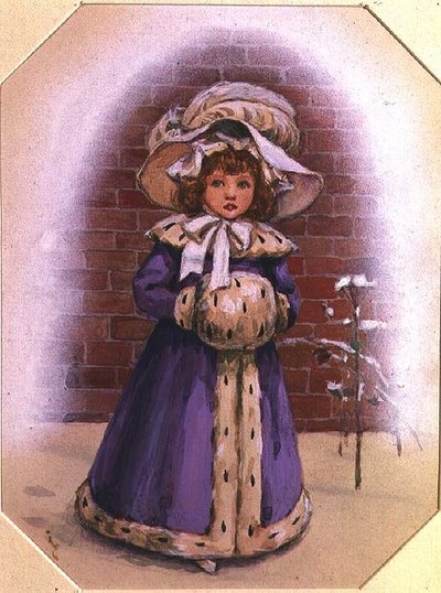 Mädchen mit Muff von Kate Greenaway