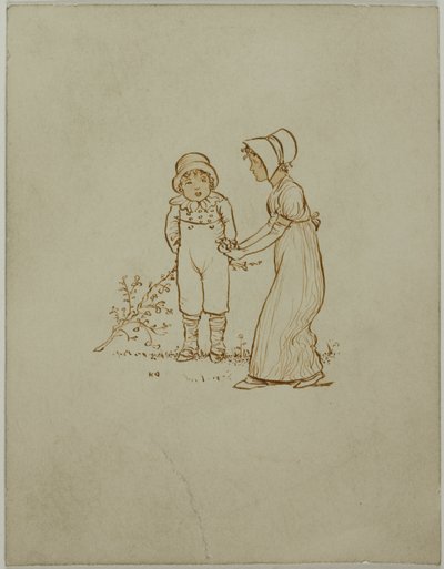 Kleiner Junge und Mädchen von Kate Greenaway