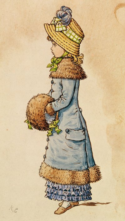 Sonntagsbeste - junges Mädchen in Blau von Kate Greenaway