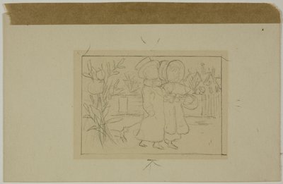 Zwei Figuren beim Gehen von Kate Greenaway