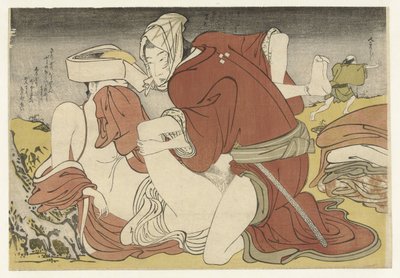 Räuber überwältigt junge Reisende von Katsukawa Shuncho (attributed to)