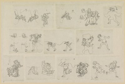 Elf verschiedene Darstellungen von Menschen von Katsushika Hokusai (possibly)