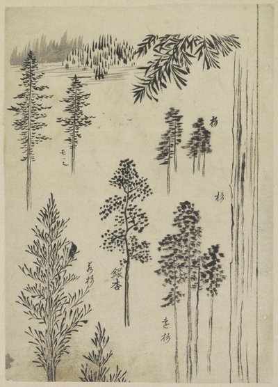 Landschaft mit Bäumen von Katsushika Hokusai (possibly)