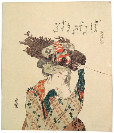 Ein Mädchen aus Ohara, 1806-1815 von Katsushika Hokusai