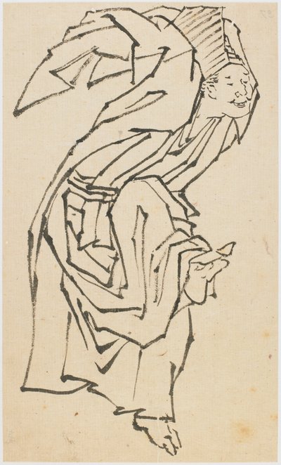 Ein Sambaso-Tänzer von Katsushika Hokusai