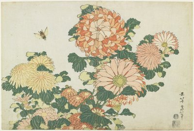 Chrysanthemen und Pferdefliege, um 1832 von Katsushika Hokusai