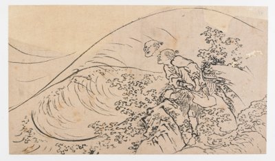 Fischer, der Köder wirft, Edo-Periode, ca. 1830 von Katsushika Hokusai