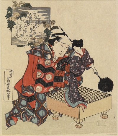 Puppe auf Go-Spielbrett, 1820-1834 von Katsushika Hokusai