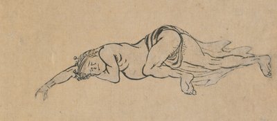 Schlafender Mann, spätes 18. - frühes 19. Jahrhundert von Katsushika Hokusai