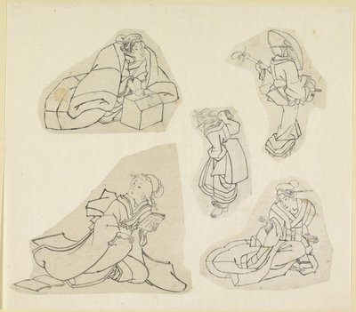 Fünf Frauenfiguren von Katsushika Hokusai