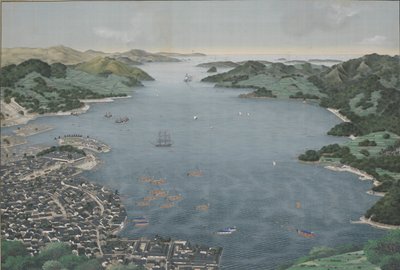 Hafen von Nagasaki, ca. 1800-50 (Seidenmalerei) von Kawahara Keiga