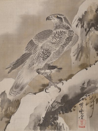 Adler hält kleinen Vogel, ca. 1887 von Kawanabe Kyosai