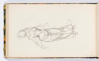 Skizzenbuchseite: Weibliche Figur von Kenyon Cox