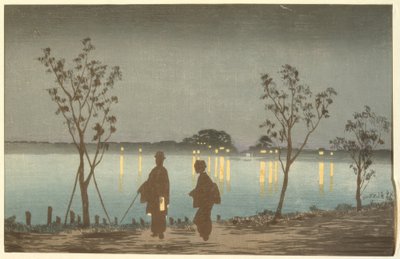 Nacht auf dem Sumida-Fluss von Kiyochika Kobayashi