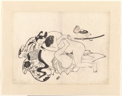 Liebespaar in inniger Umarmung von Kiyonobu (I) , Torii