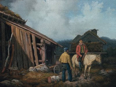 Mann auf einem Pferd von Knud Bergslien