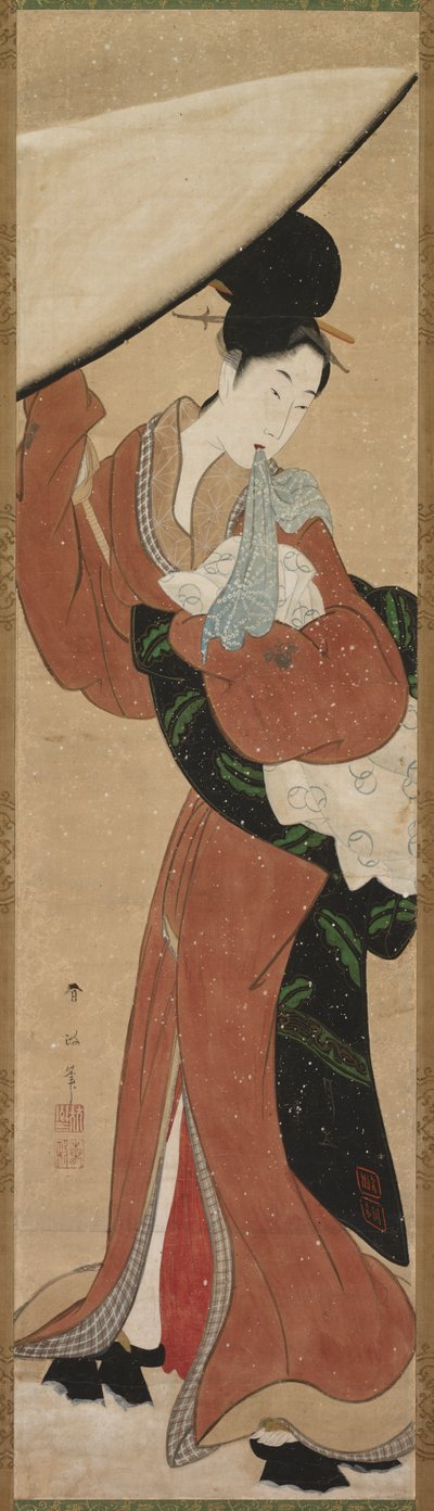 Dame mit einem Sonnenschirm von Koikawa Harumasa