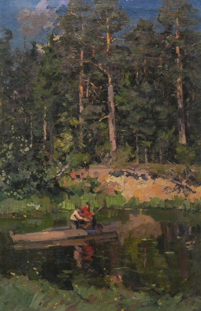 Fischer in Okhotino, 1916 von Konstantin Alekseevich Korovin