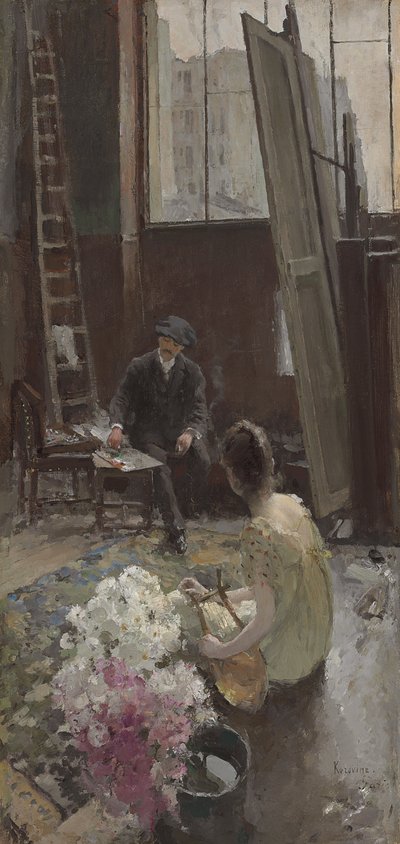 Im Atelier des Künstlers von Konstantin Alekseevich Korovin
