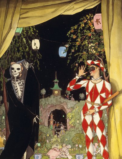 Harlekin und Tod von Konstantin Andreevic Somov