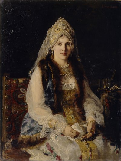 Frau der Bojaren, 1880 von Konstantin Egorovich Makovsky