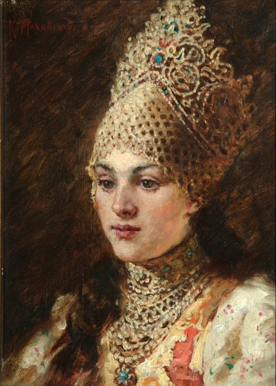 Frau eines Bojaren, 1890er von Konstantin Egorovich Makovsky