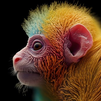 Affe in Farbe von Kurt Heppke