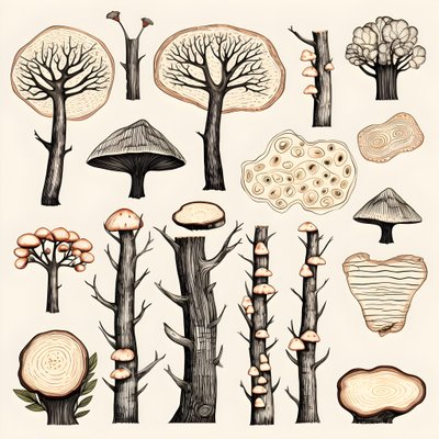 Baumstammabschnitte, Boho-Clipart, Boho-Zeichnungsmuster, Boho-Stamm 3 von Kurt Heppke