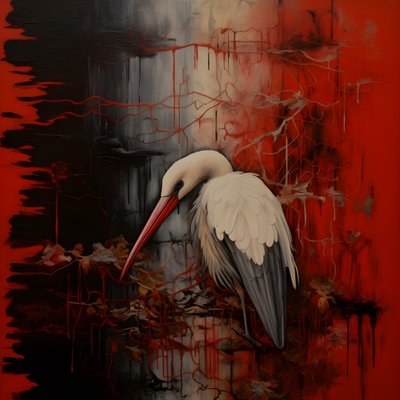 Frau und Storch von Kurt Heppke